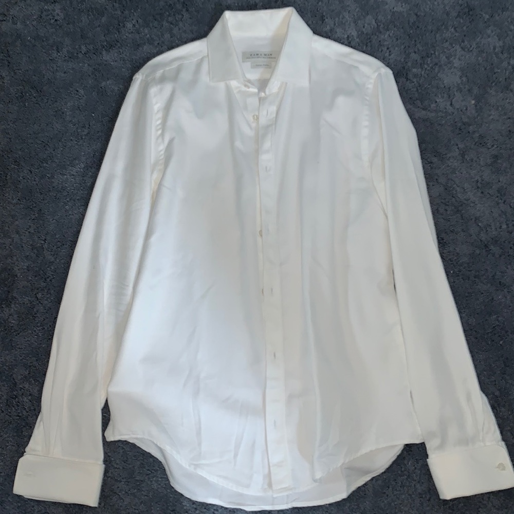 Zara tuxedo button down shirt size M